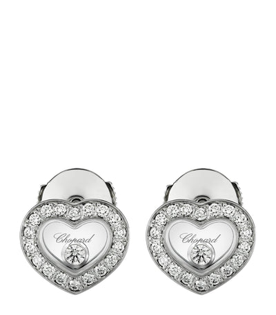 Chopard Hvitt Gull og Diamant Happy Diamonds Ikoner Luksuriøse Øredobber