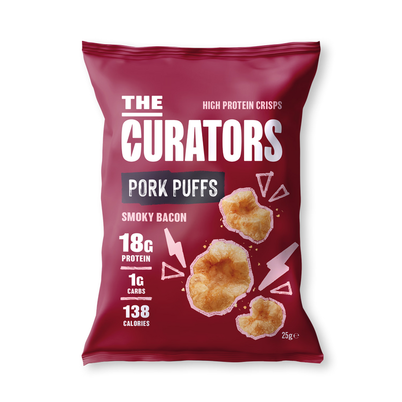 The Curators smoky bacon pork puffs 25g - British product