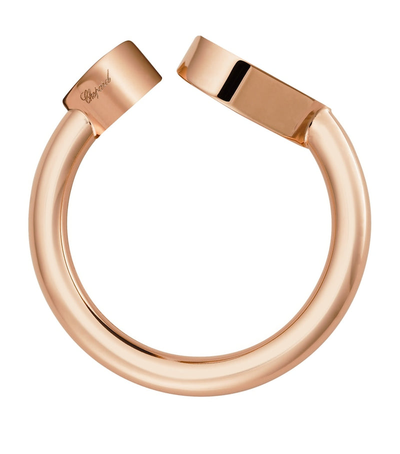 Chopard Happy Hearts rose gold ring with moving diamond, imported from the UK