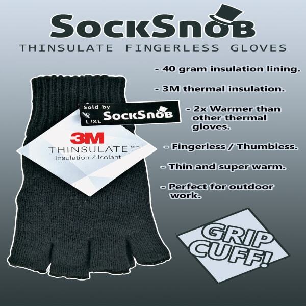 Thinsulate men's winter fingerless gloves (British brand)