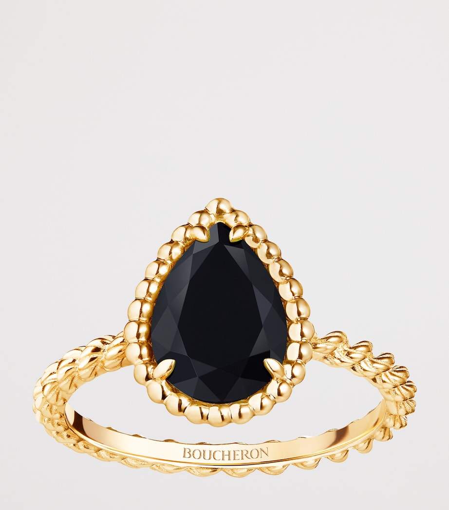 Boucheron Serpent Bohème yellow gold onyx ring (British brand)