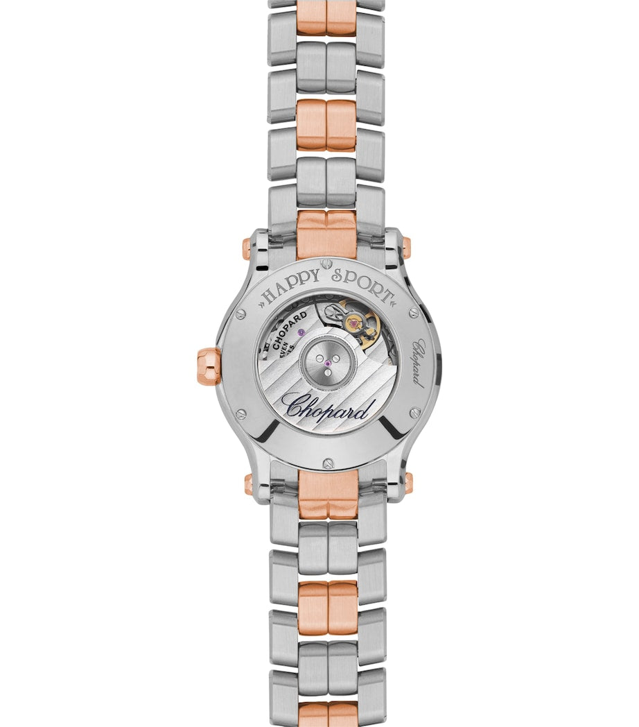Chopard Happy Sport automatic watch 33mm rose gold stainless steel (British brand)