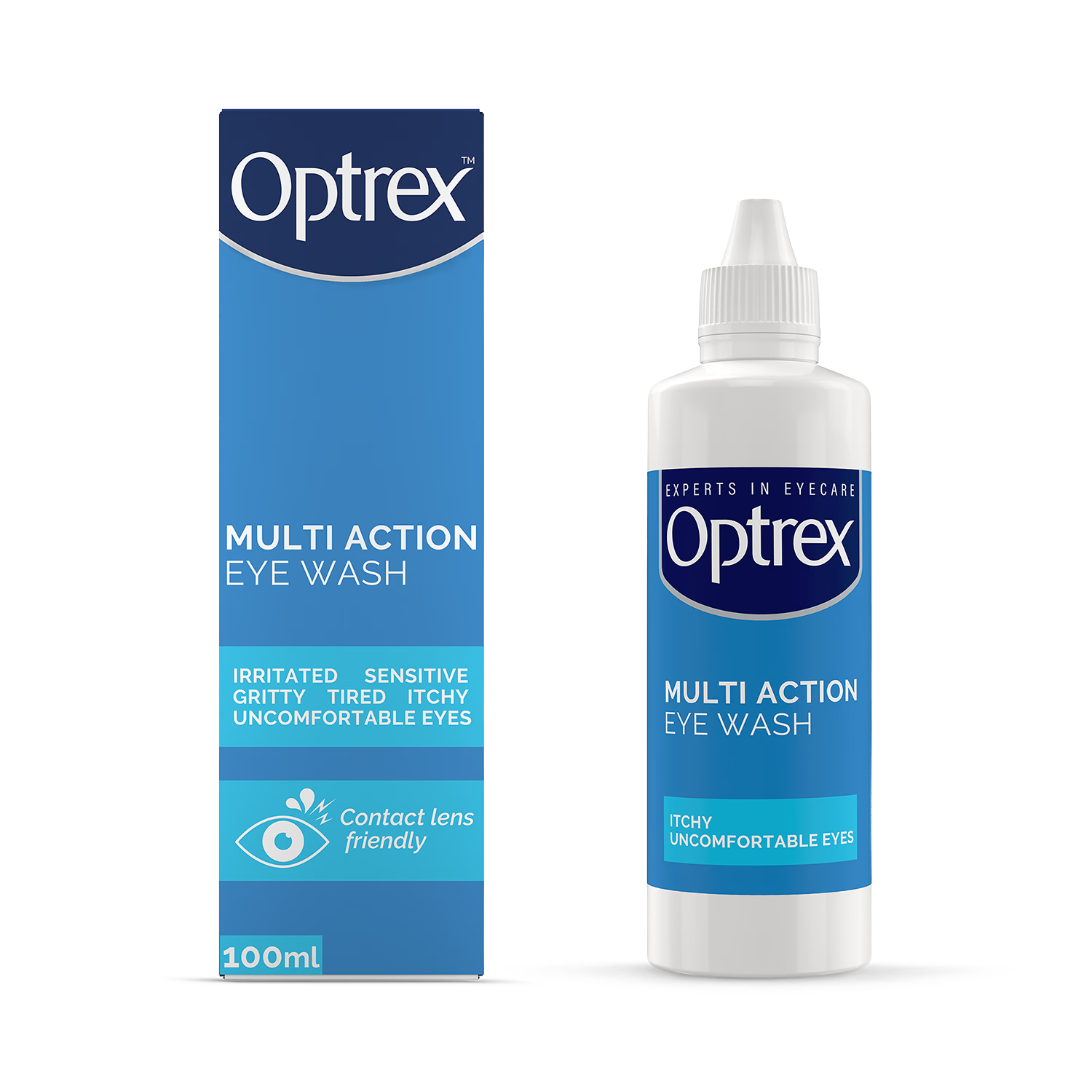 Optrex Multi Action Eye Wash with Flexiseal Eye Bath (British brand)
