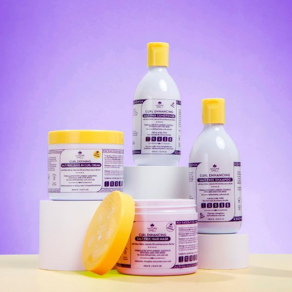 Nature Spell curl enhancing haircare collection 4-piece, imported from the UK