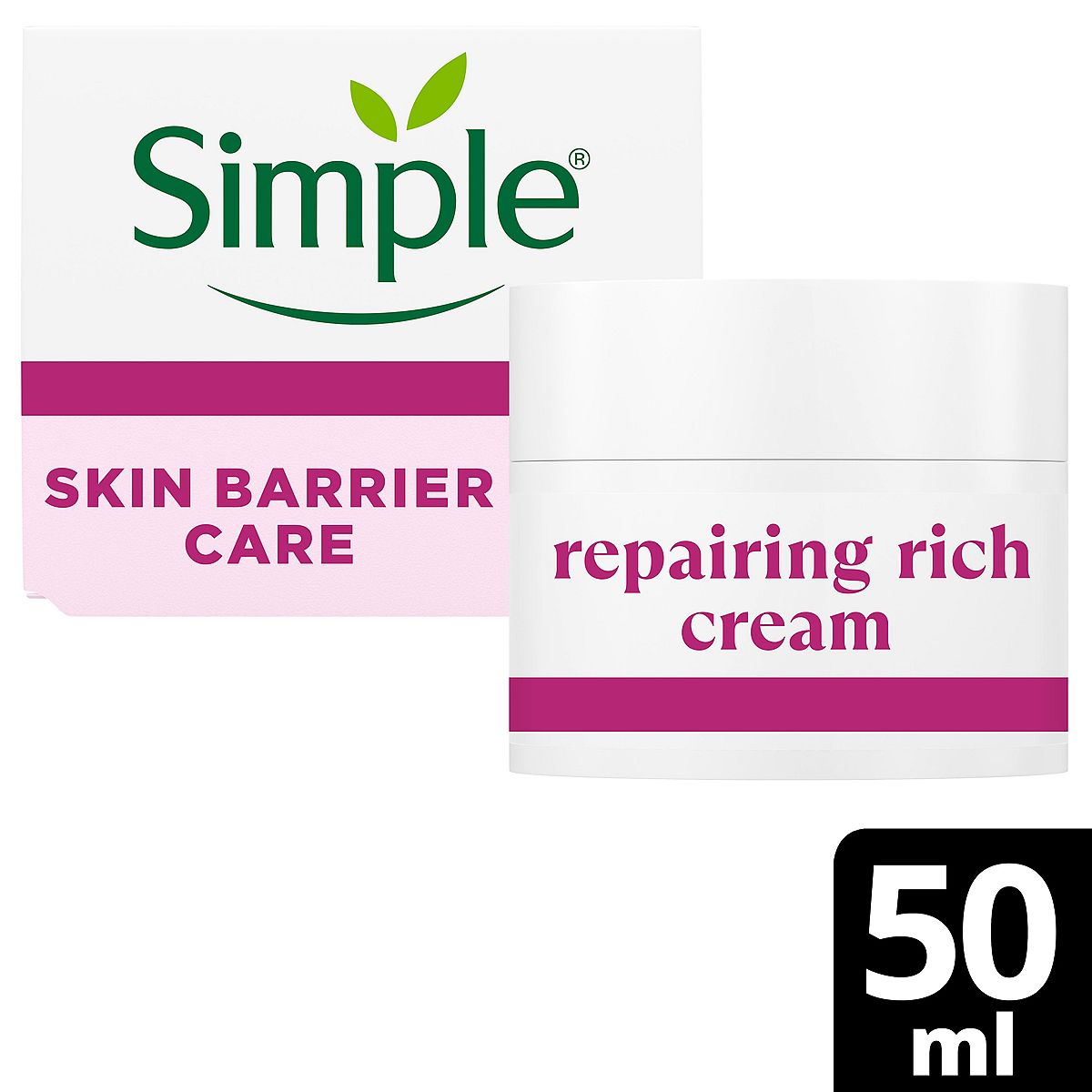 Simple Repairing Rich Cream Face Moisturiser with 22% Ceramide Boosters and Pro-Vitamin B5 50ml GOODS Boots   