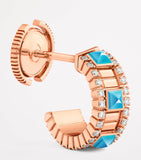 MARLI New York rose gold turquoise diamond hoop earrings, UK import