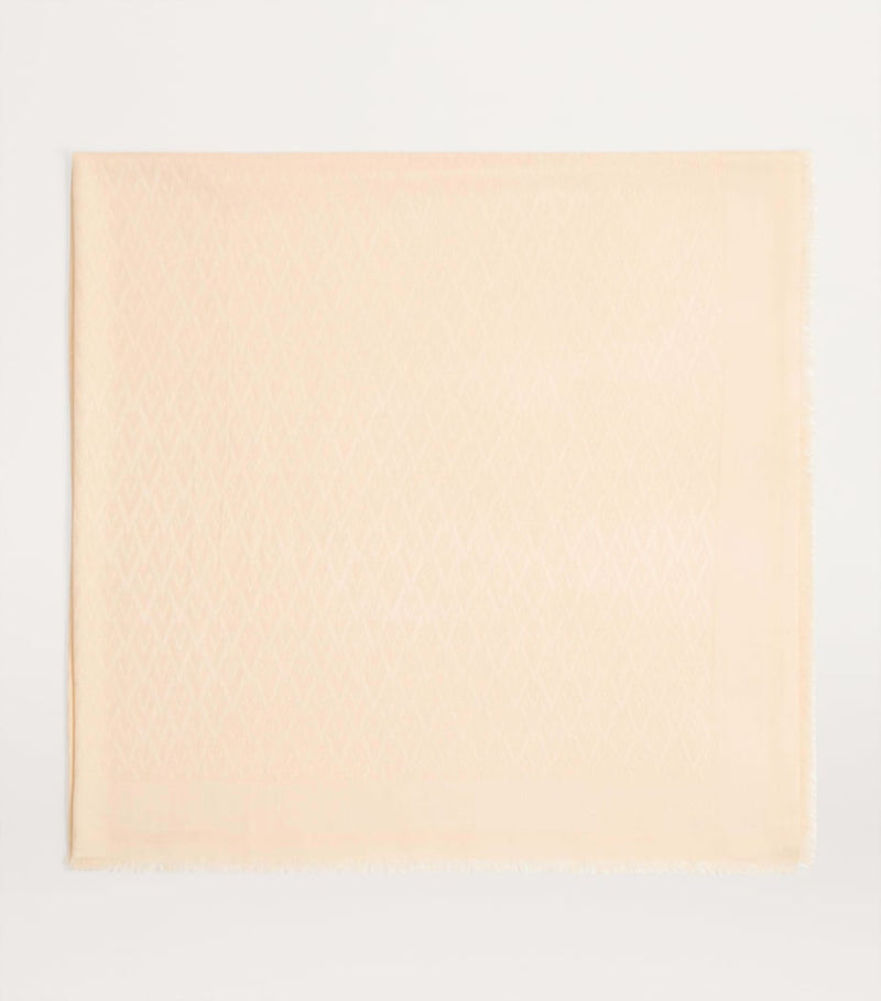 Valentino Garavani silk-wool scarf neutral, UK version