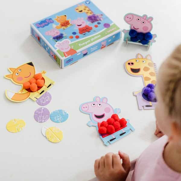 Totum Peppa Pig pompom cards kit, imported from the UK