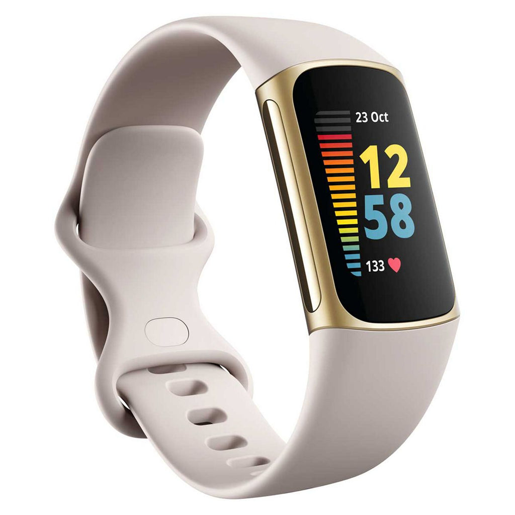 Fitbit Charge 5 Gold and Lunar White