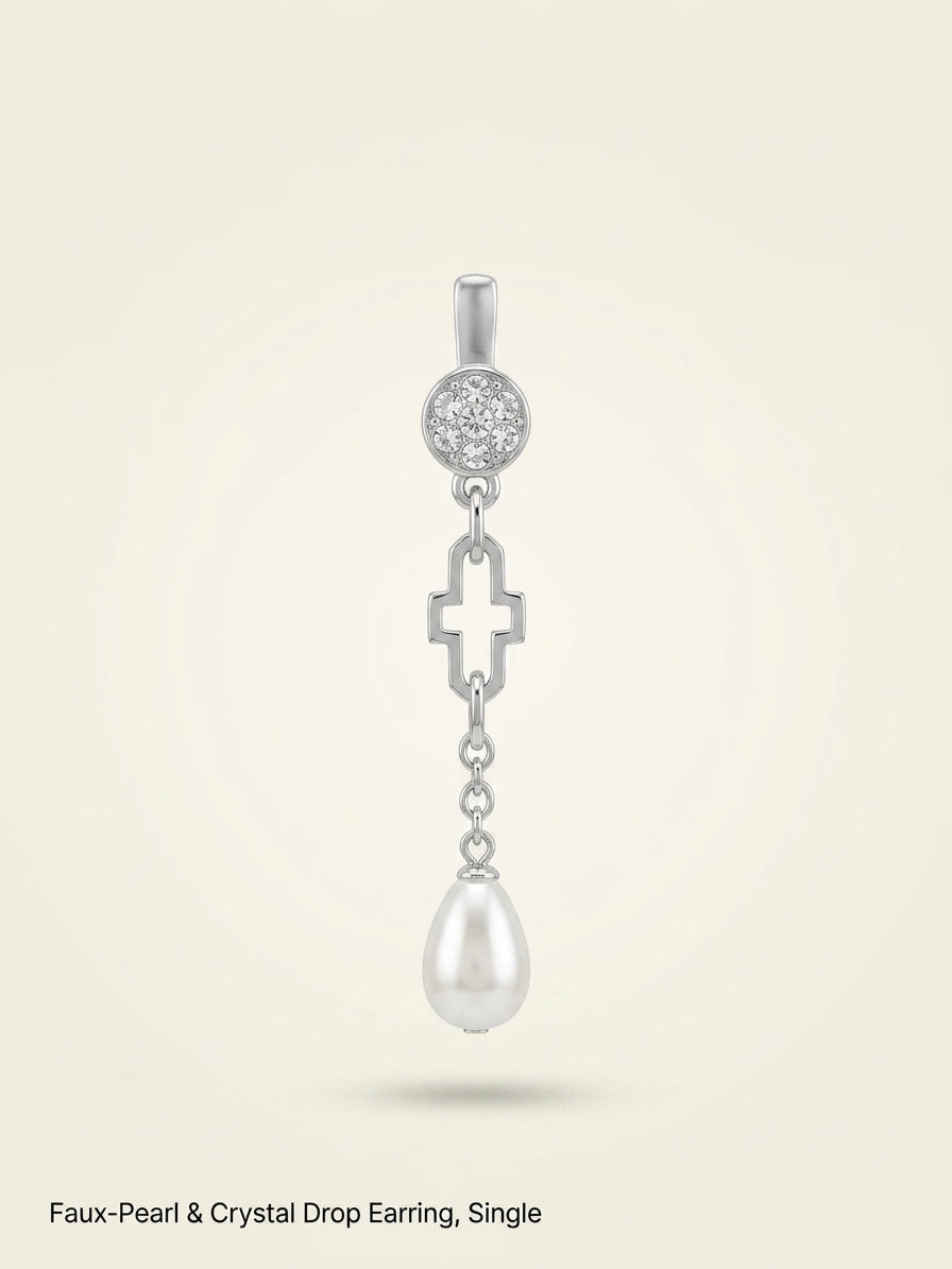 Vivienne Westwood orb brass single earring with pearl, UK version