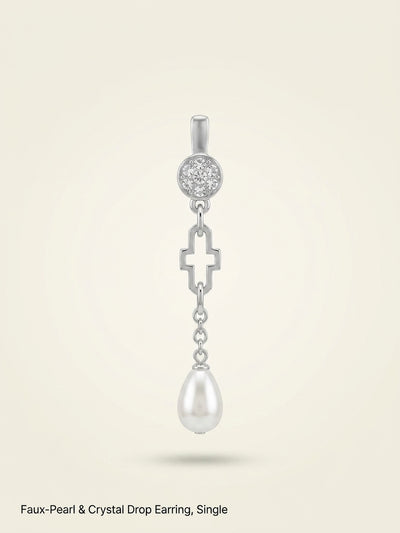 selfridges Vivienne Westwood Orb Design Brass Single Earring with Crystals and Pearl, 2.5cm Drop- Buy online at McGrocer