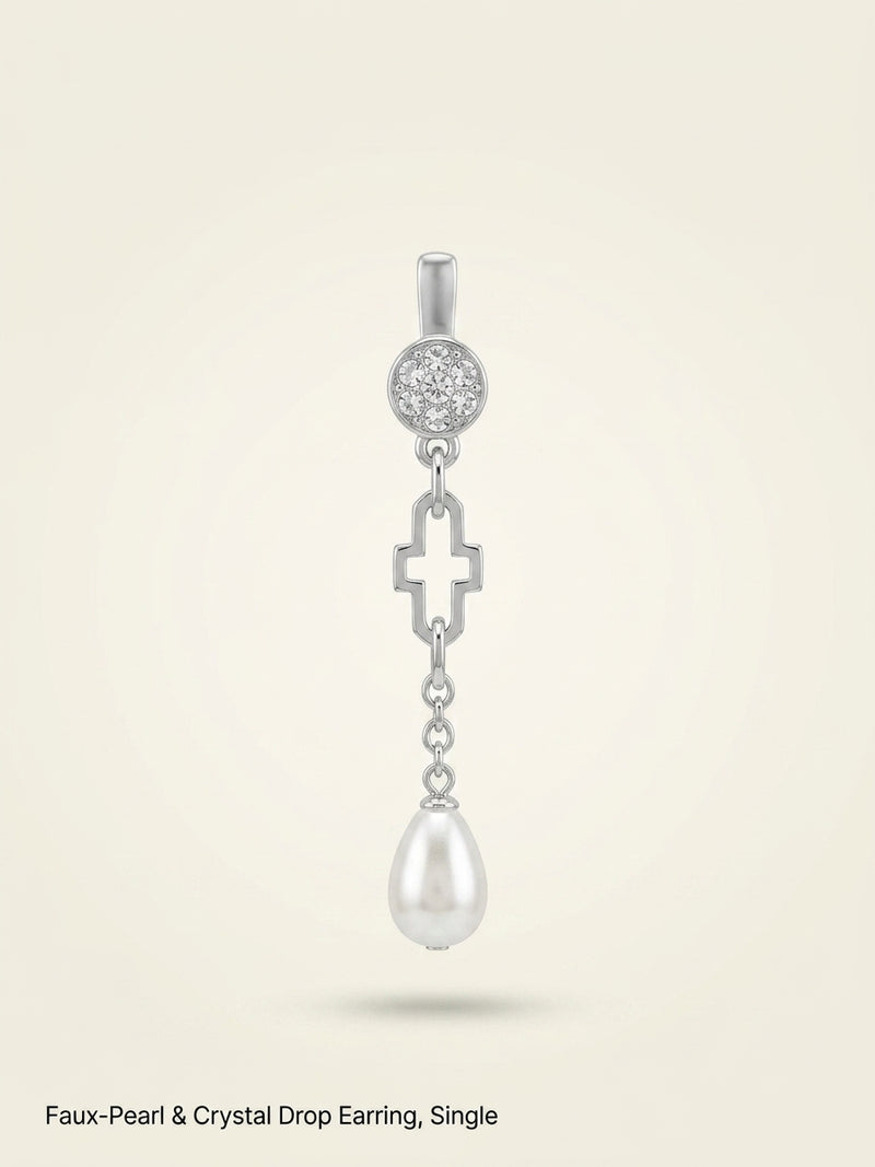 Vivienne Westwood orb brass single earring with pearl, UK version