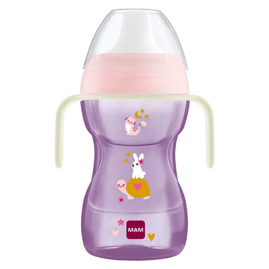 MAM Fun to Drink with Glow Handles 270ml Pink Baby Accessories & Cleaning Boots   