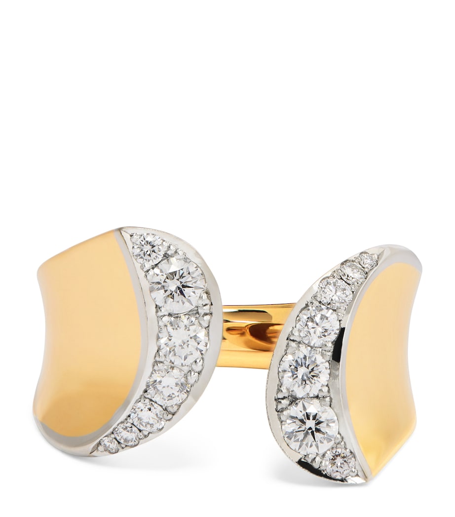 Engelbert yellow gold diamond pinky ring (British brand)