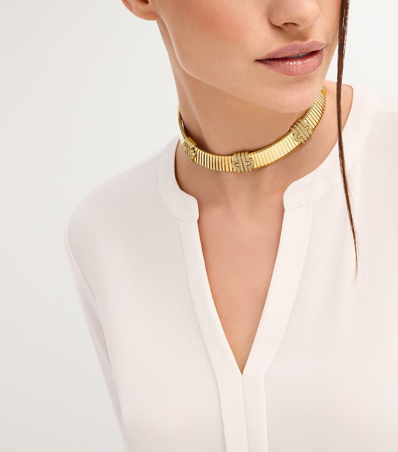 Bvlgari Tubogas necklace gold diamond (British brand)