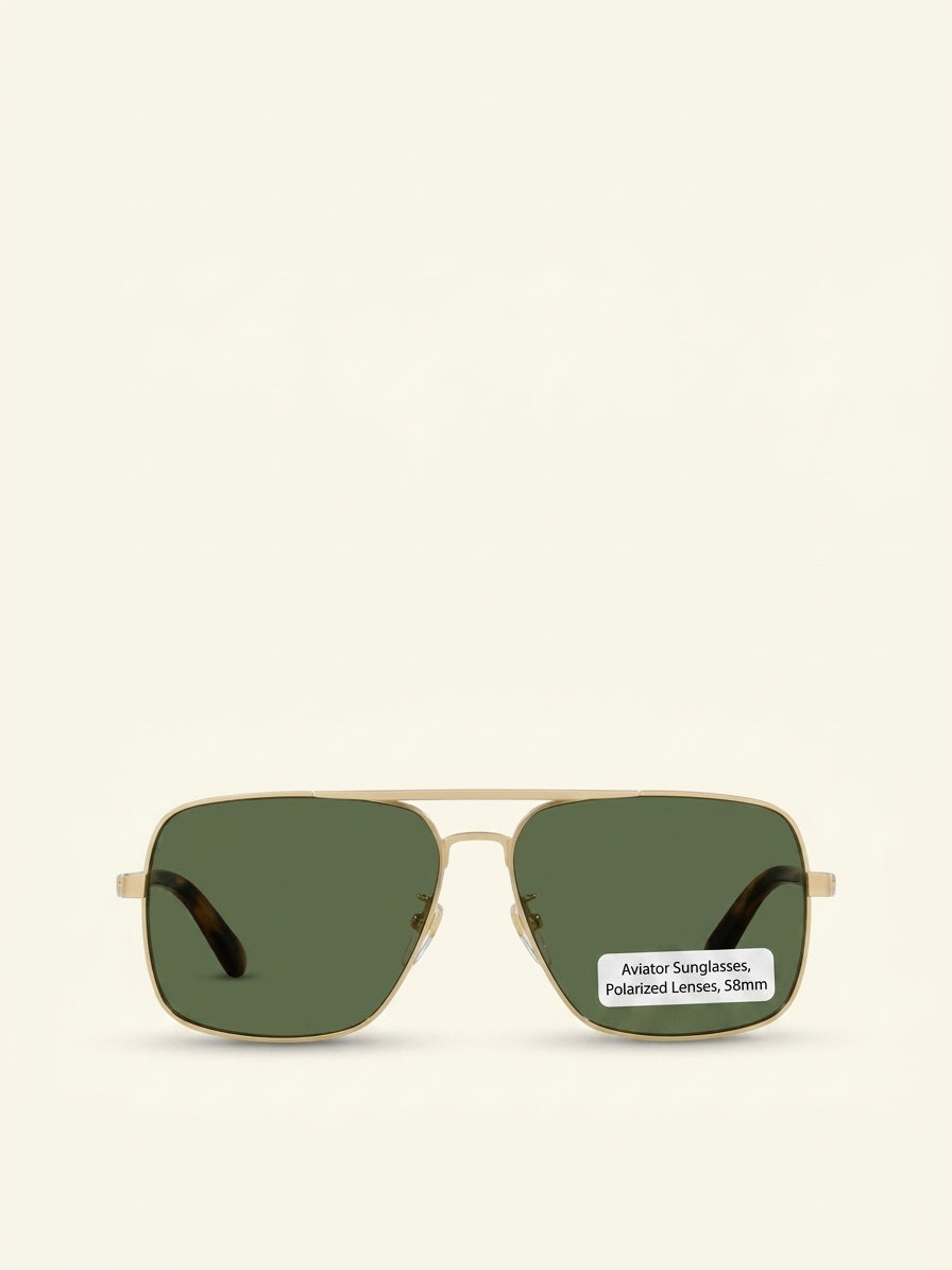 Gucci GG1289S rectangle-frame metal sunglasses with gold-tone frame, UK version