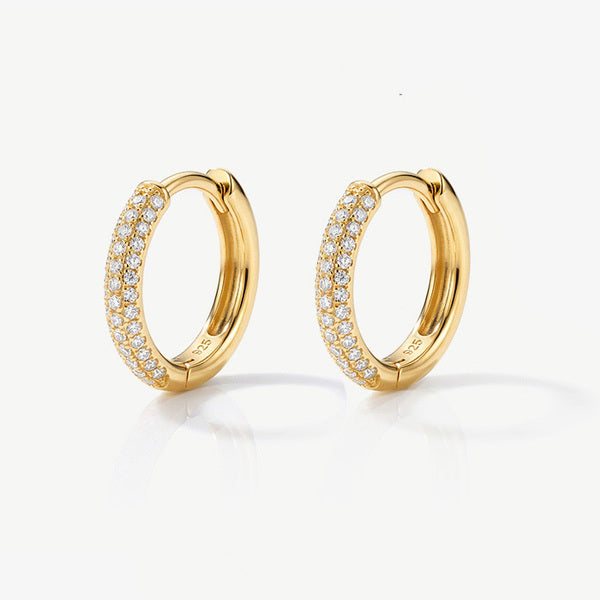 MUCHV small hoop earrings with cubic zirconia (British brand)