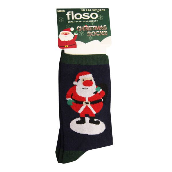 FLOSO Mens Santa Christmas Socks (UK 7-11) GOODS Superdrug   