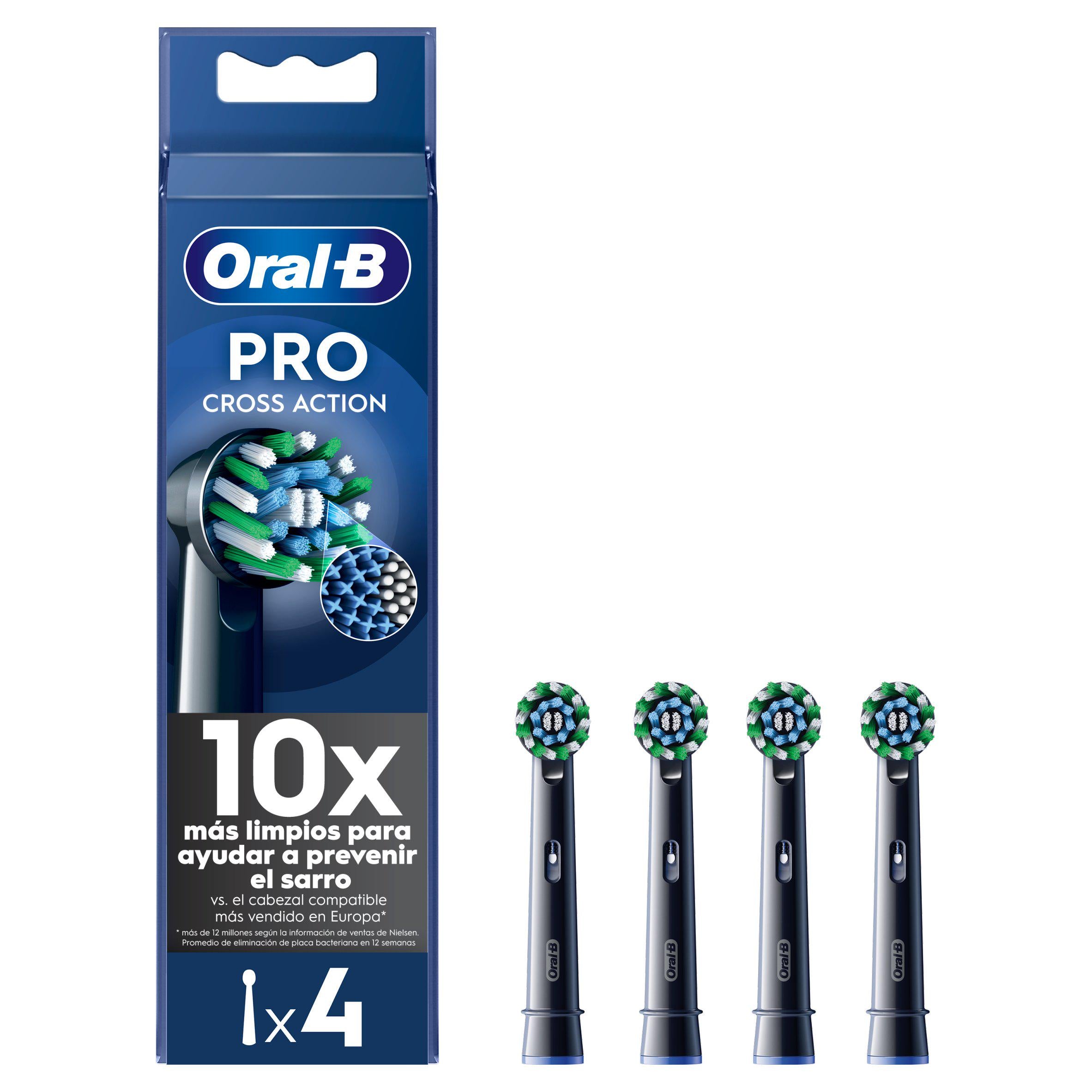 Oral-B CrossAction Black Replacement Electric Toothbrush Heads x4 electric & battery toothbrushes Sainsburys   