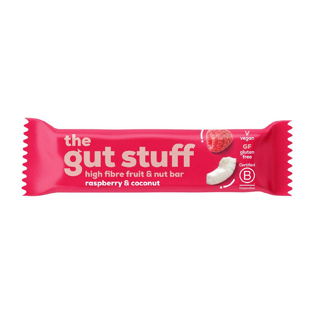 The Gut Stuff Raspberry & Coconut High Fibre Fruit & Nut bar