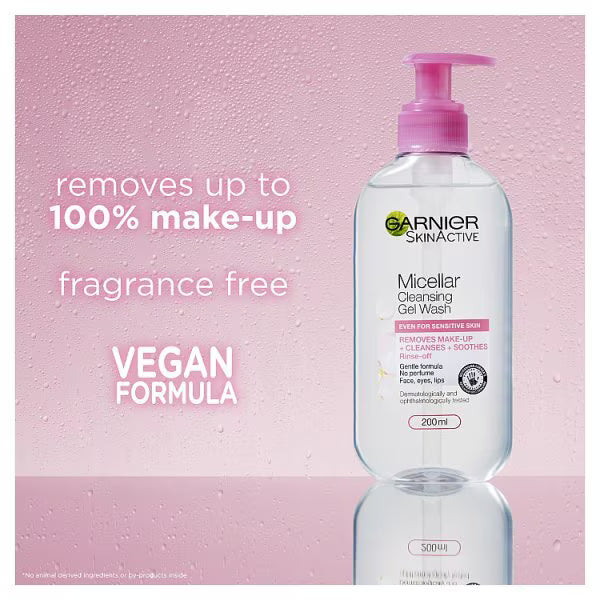 Garnier Micellar Gel Face Wash Sensitive Skin 200ml, imported from the UK