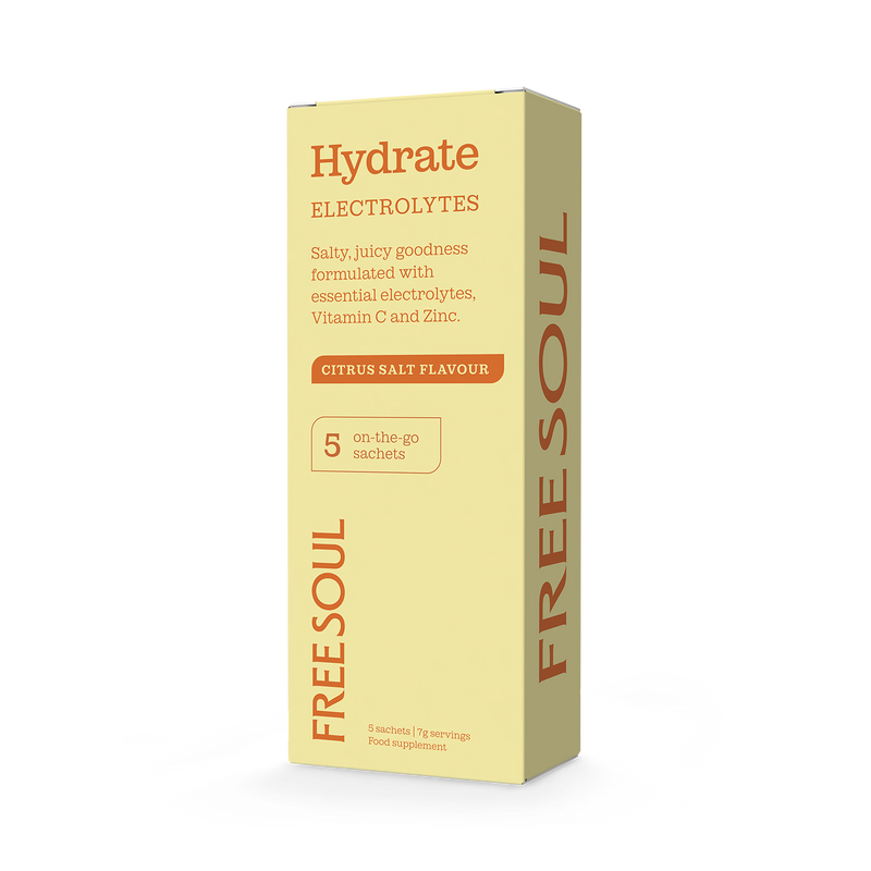 Free Soul Hydrate electrolyte sachets citrus 5 sachets, imported from the UK
