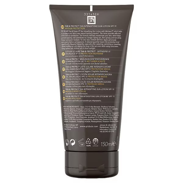 Piz Buin Sun Lotion SPF 15 Medium 150ml, imported from the UK