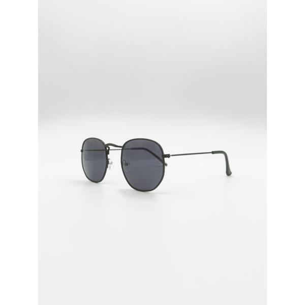 SVNX hexagon aviator sunglasses black metal frame, UK version