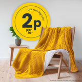 Cosi Home fleece and sherpa electric heated throw mustard (British brand)