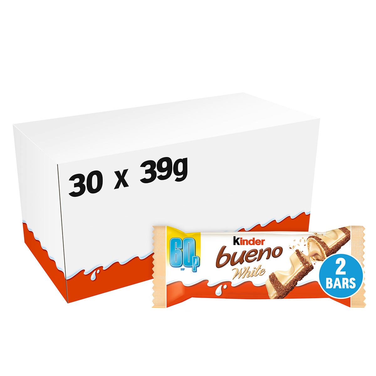 Kinder Bueno White Chocolate Bar, 30 x 39g GOODS Costco UK