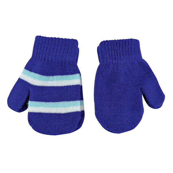 Sock Snob 2 Pk Baby Striped Knitted Winter Mittens Gloves GOODS Superdrug Blue  