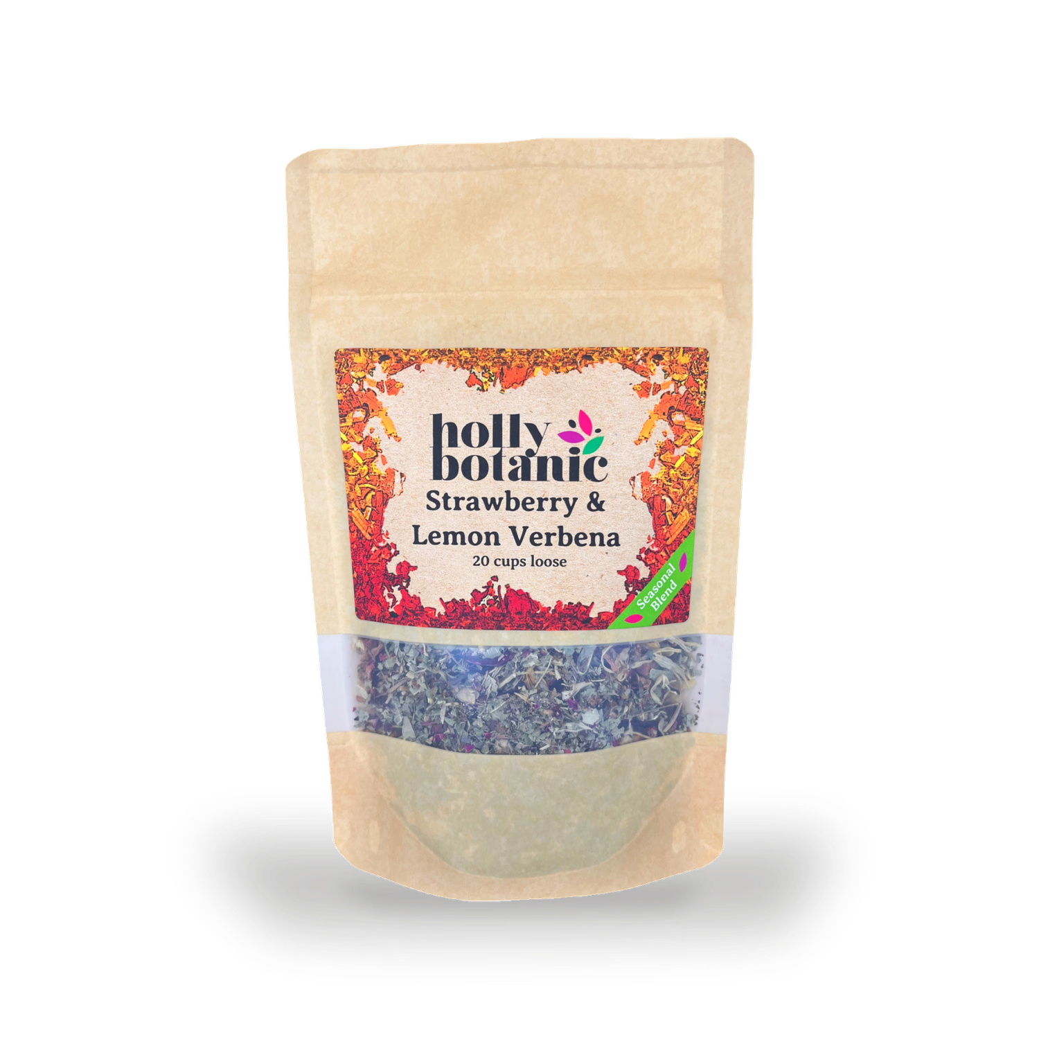 Holly Botanic Strawberry & Lemon Verbena Tisane 20 Cup Loose - British product