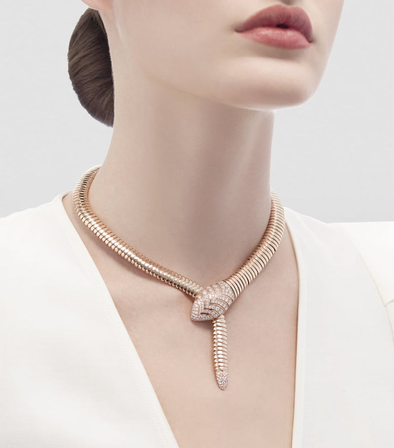 Bvlgari Serpenti rose gold diamond necklace - British product