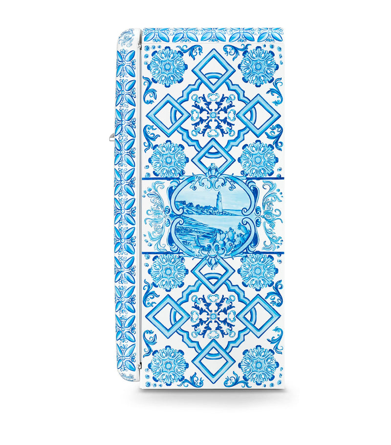 Smeg and Dolce Gabbana retro Maiolica fridge with Greek temple design (British brand)