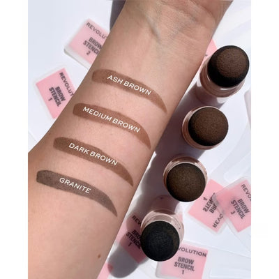 Superdrug Revolution Stamp & Go Brow Kit Dark Brown - Achetez en ligne sur McGrocer