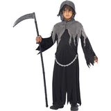 Smiffys Grim Reaper child costume with black cloak and hood, UK version