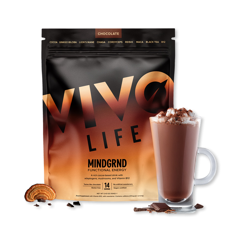 MINDGRND Functional Energy chocolate blend powder, UK productivity drink - British product