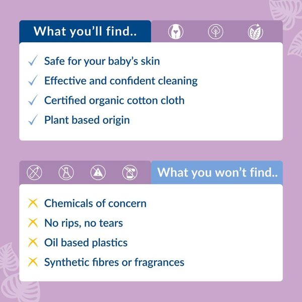 Natracare organic baby wipes 50 per packet 5 pack, UK version