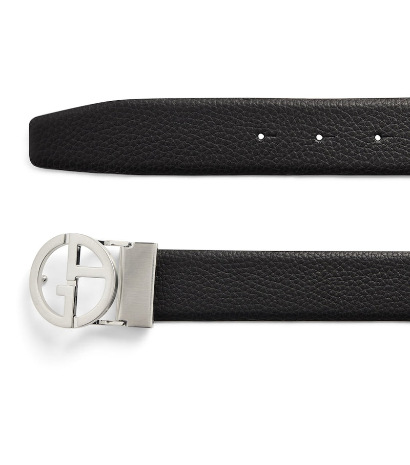Giorgio Armani brushed palladium-plated GA logo belt buckle (British brand)