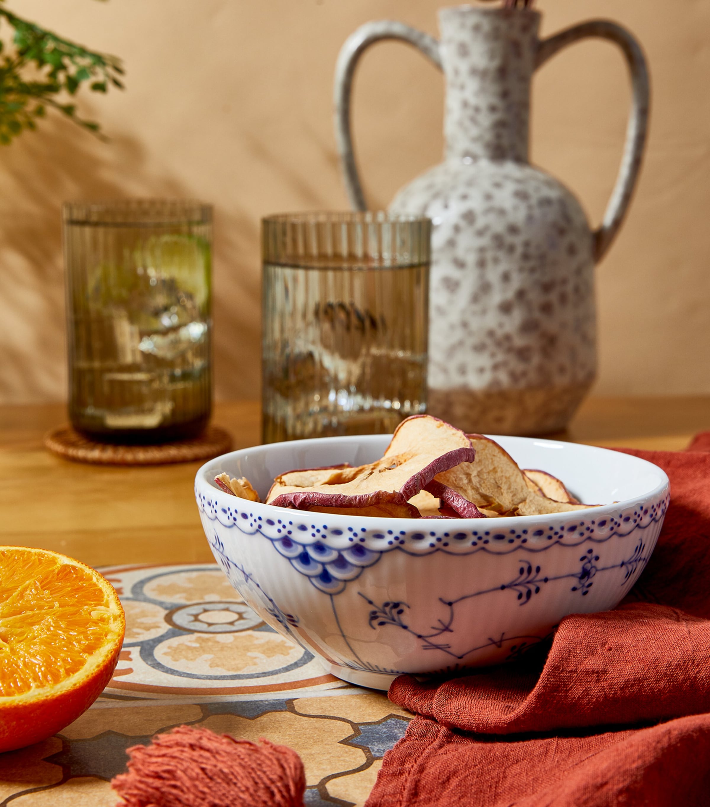 Royal Copenhagen Blue Fluted Half Lace Korean Deep Bowl 14.5cm, imported from the UK