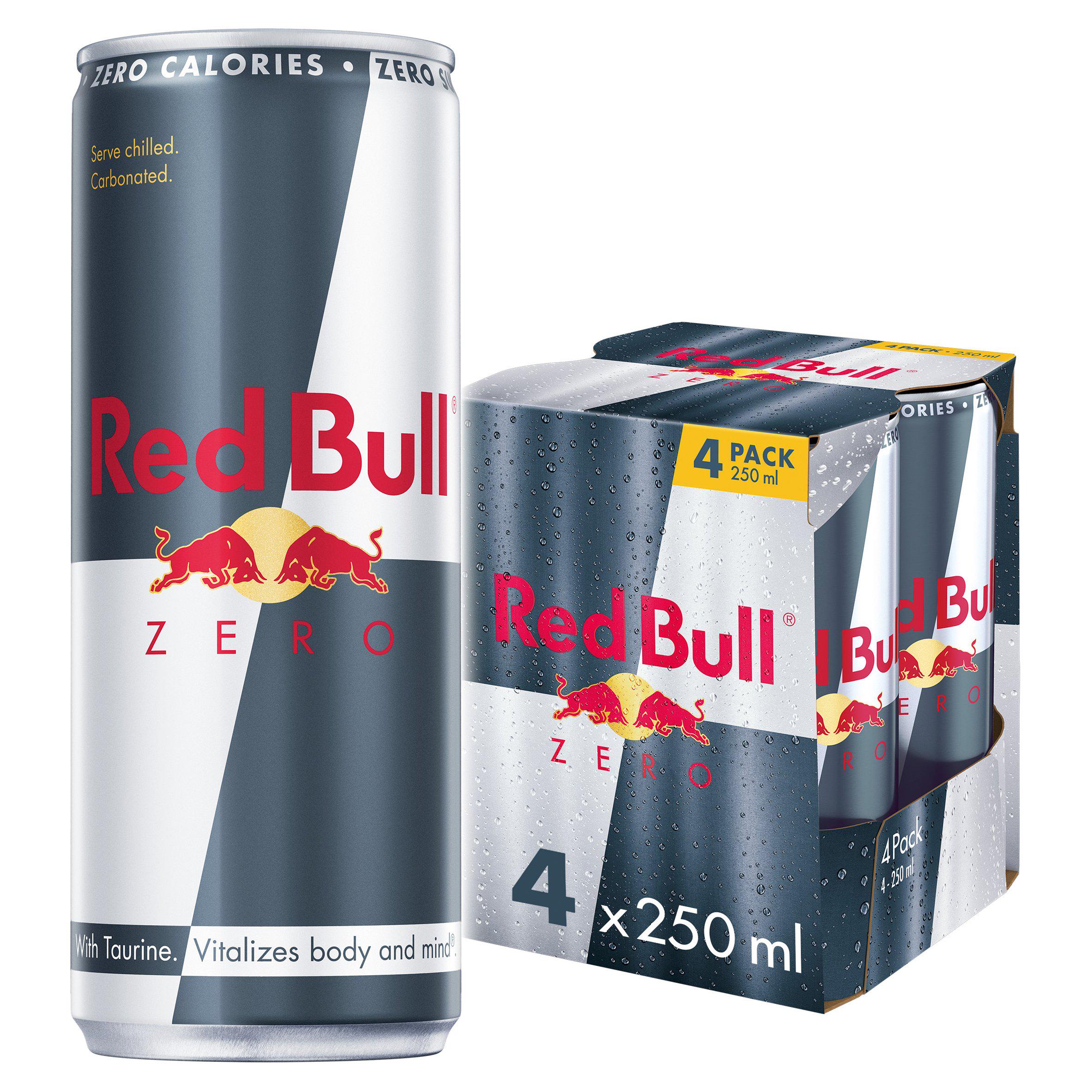 Red Bull Energy Drink Zero 4x250ml GOODS Sainsburys   