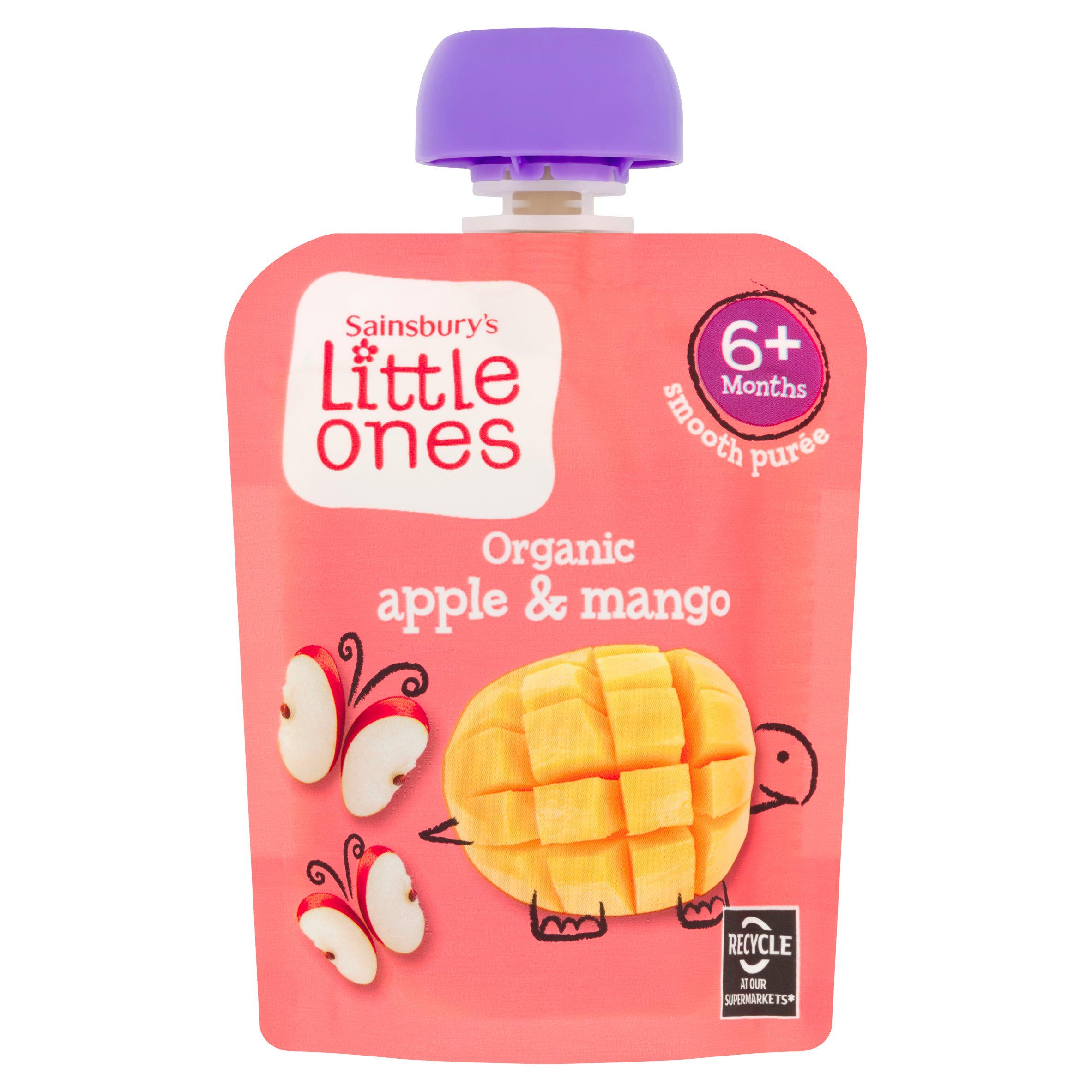 Sainsbury's Little Ones Organic Apple & Mango 4+ Months 70g baby meals Sainsburys   