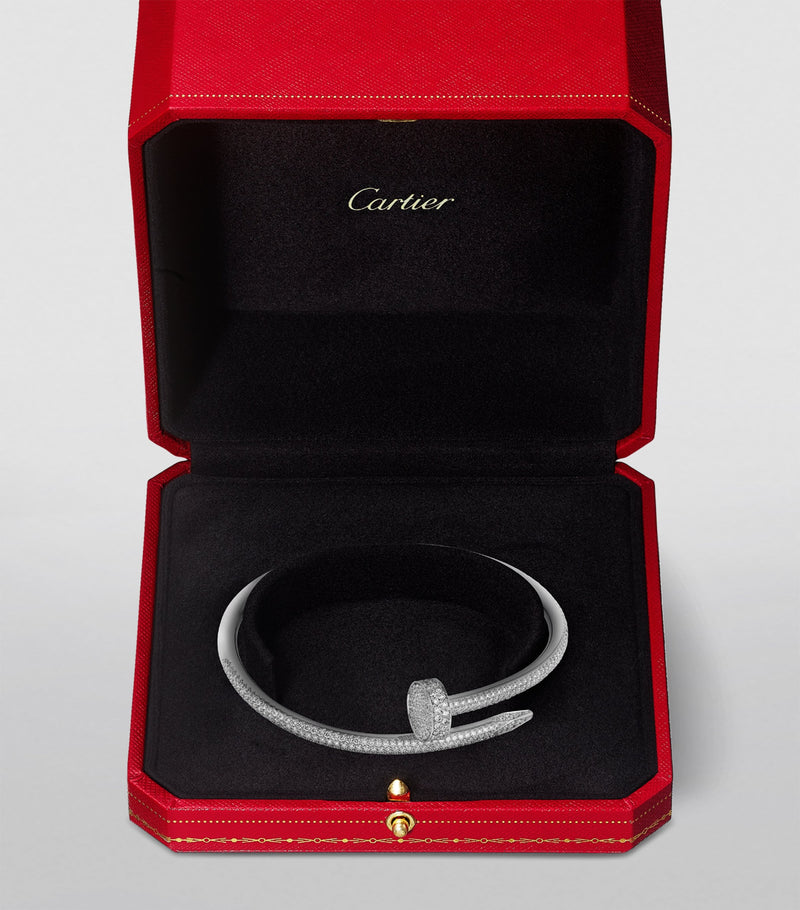 Cartier medium white gold and diamond Juste Un Clou bracelet - British product