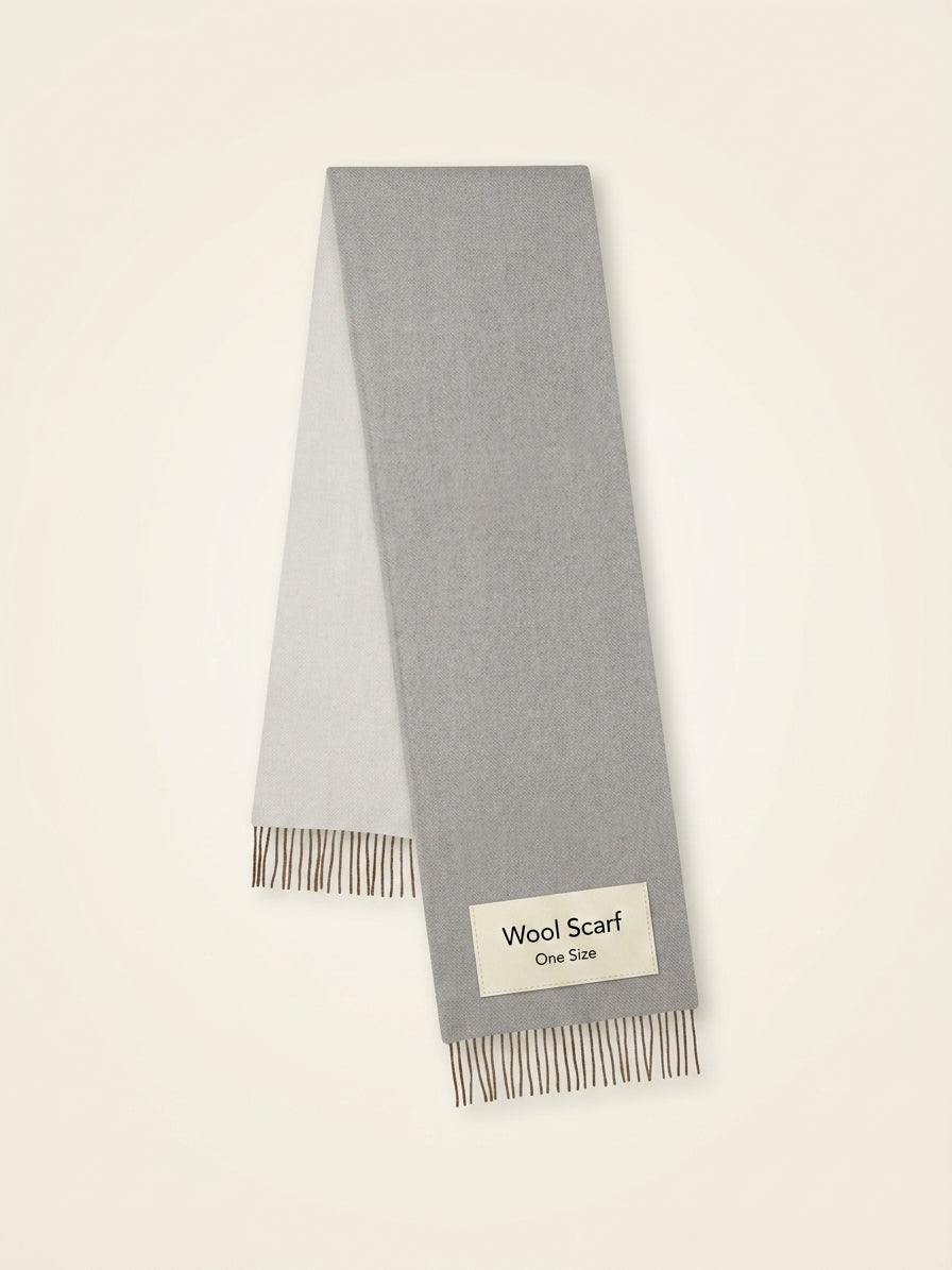 Mulberry merino wool scarf with heart and check pattern - British product
