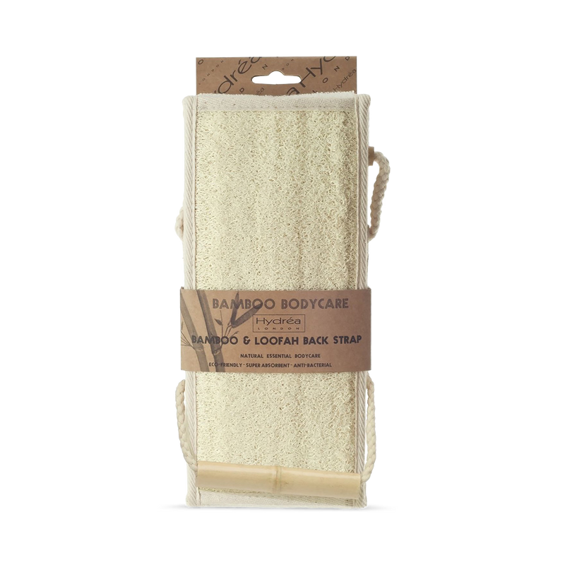 Hydréa London bamboo loofah exfoliating back strap, UK version