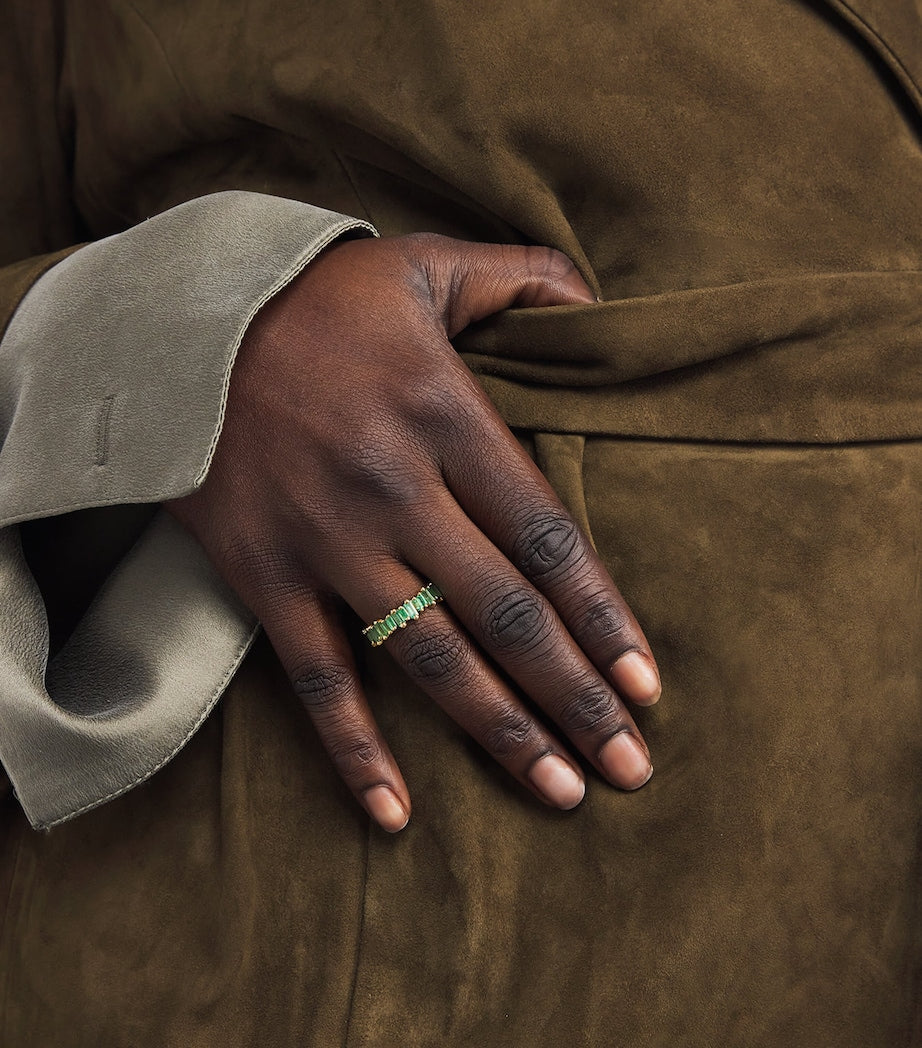 Suzanne Kalan yellow gold emerald eternity ring, UK version