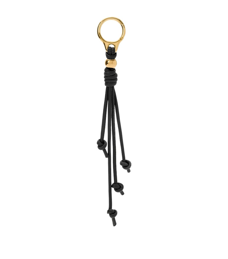 LOEWE leather and stainless steel bag charm with tassels, UK version