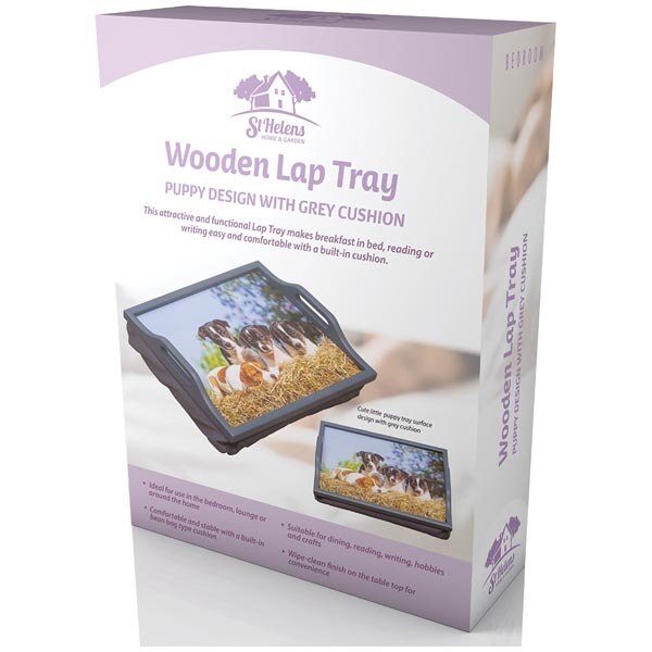 Wooden Lap Tray with Cushion Puppies GOODS Superdrug   