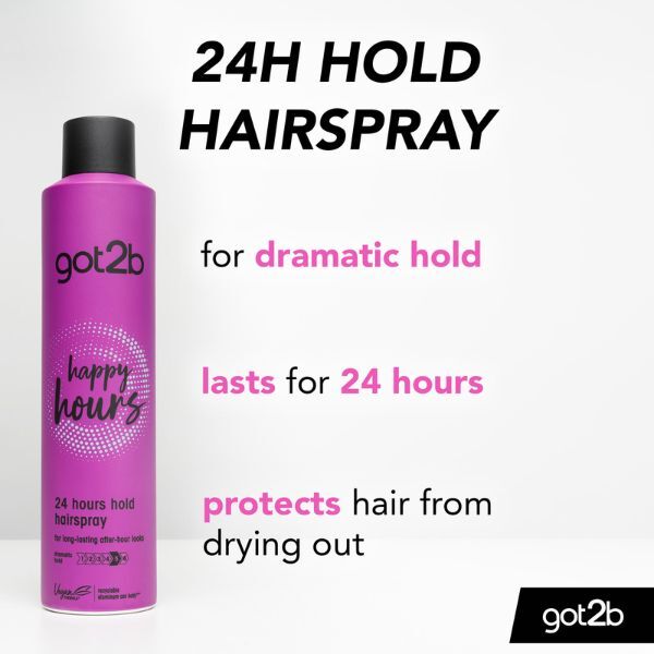 got2b Happy Hour 24 Hour Hairspray 300ml GOODS Superdrug   