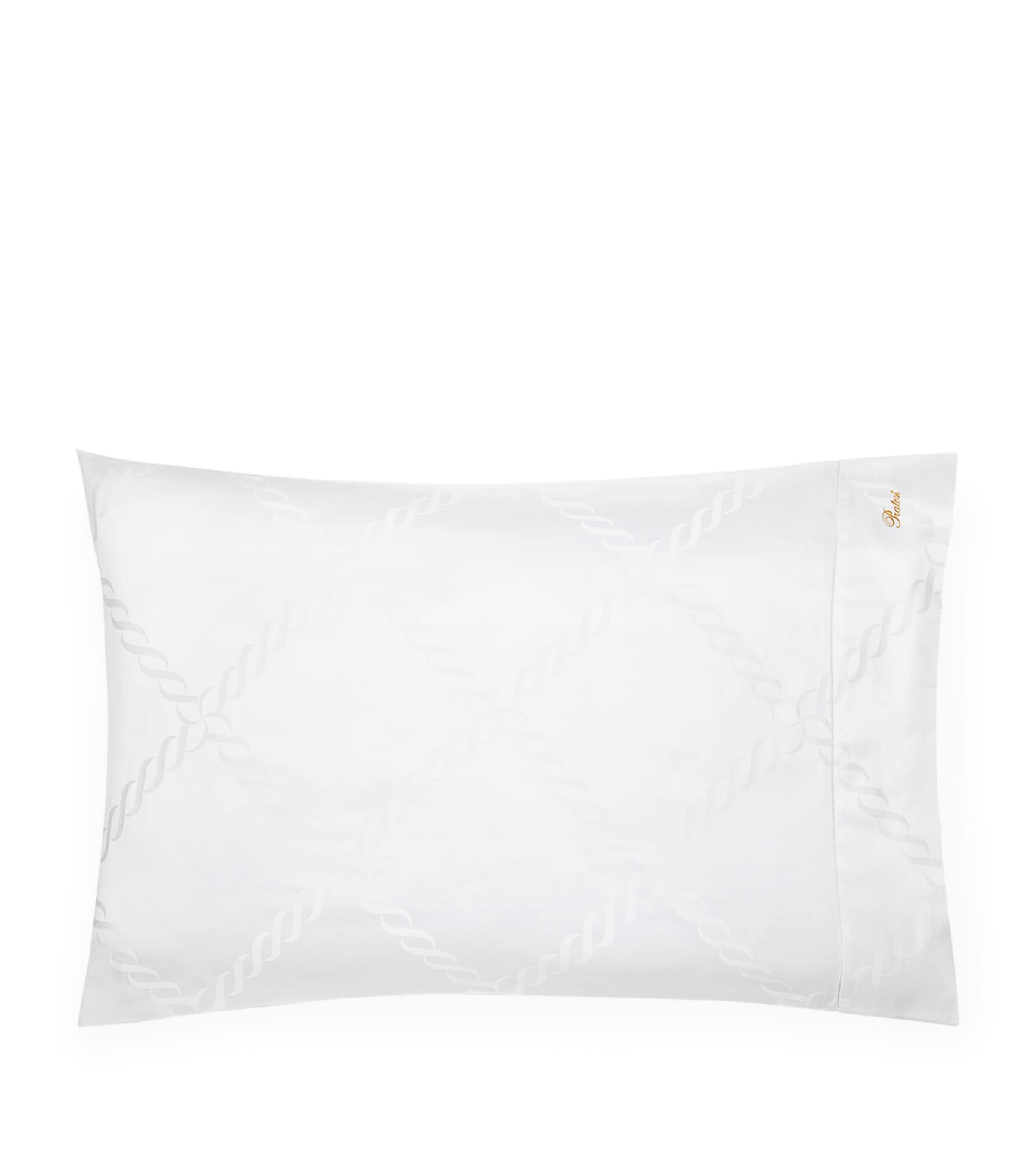 Bolster Pillowcase with Braid Motif in Egyptian Cotton, 13cm x 41cm
